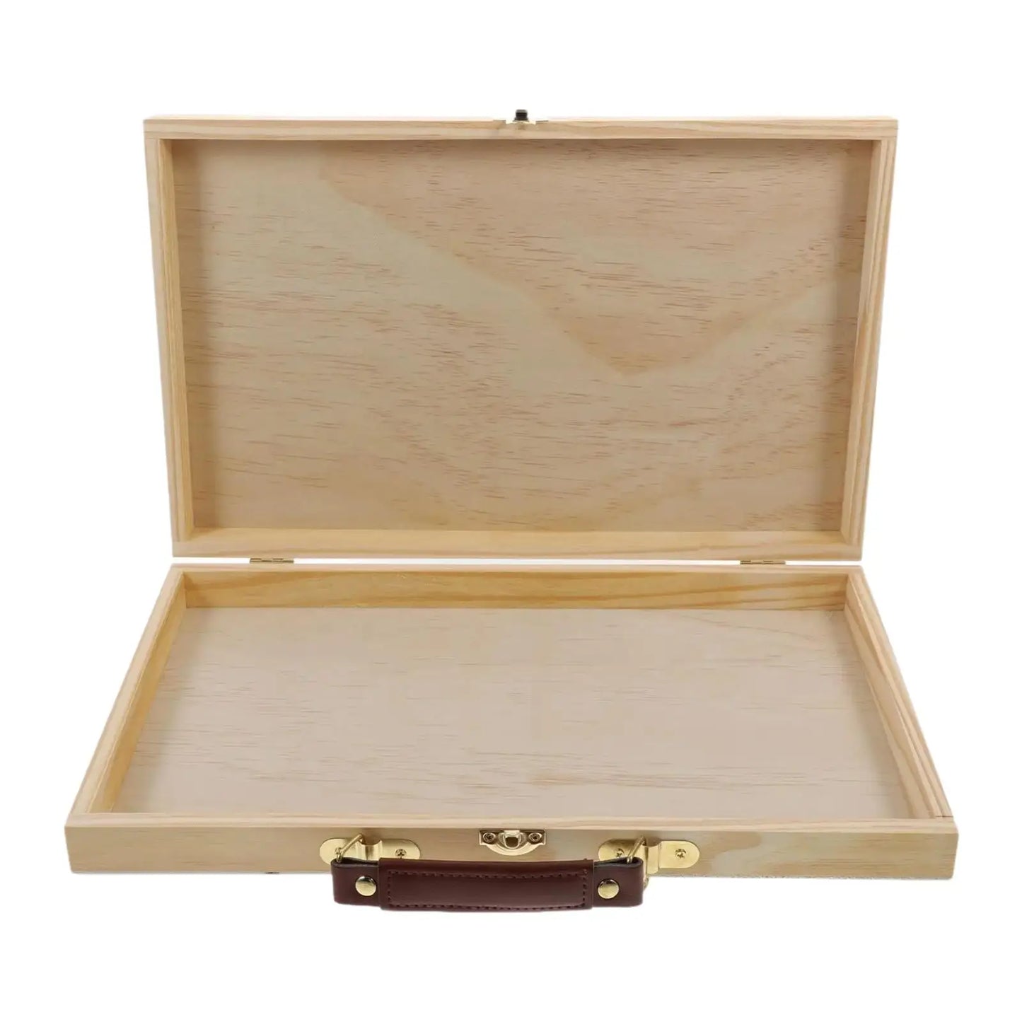 Wood Artist Supplies Box Carrying Case Sleek Multifunctional Portable Organizer Art Tool Box for Markers Paint Brushes Pastel