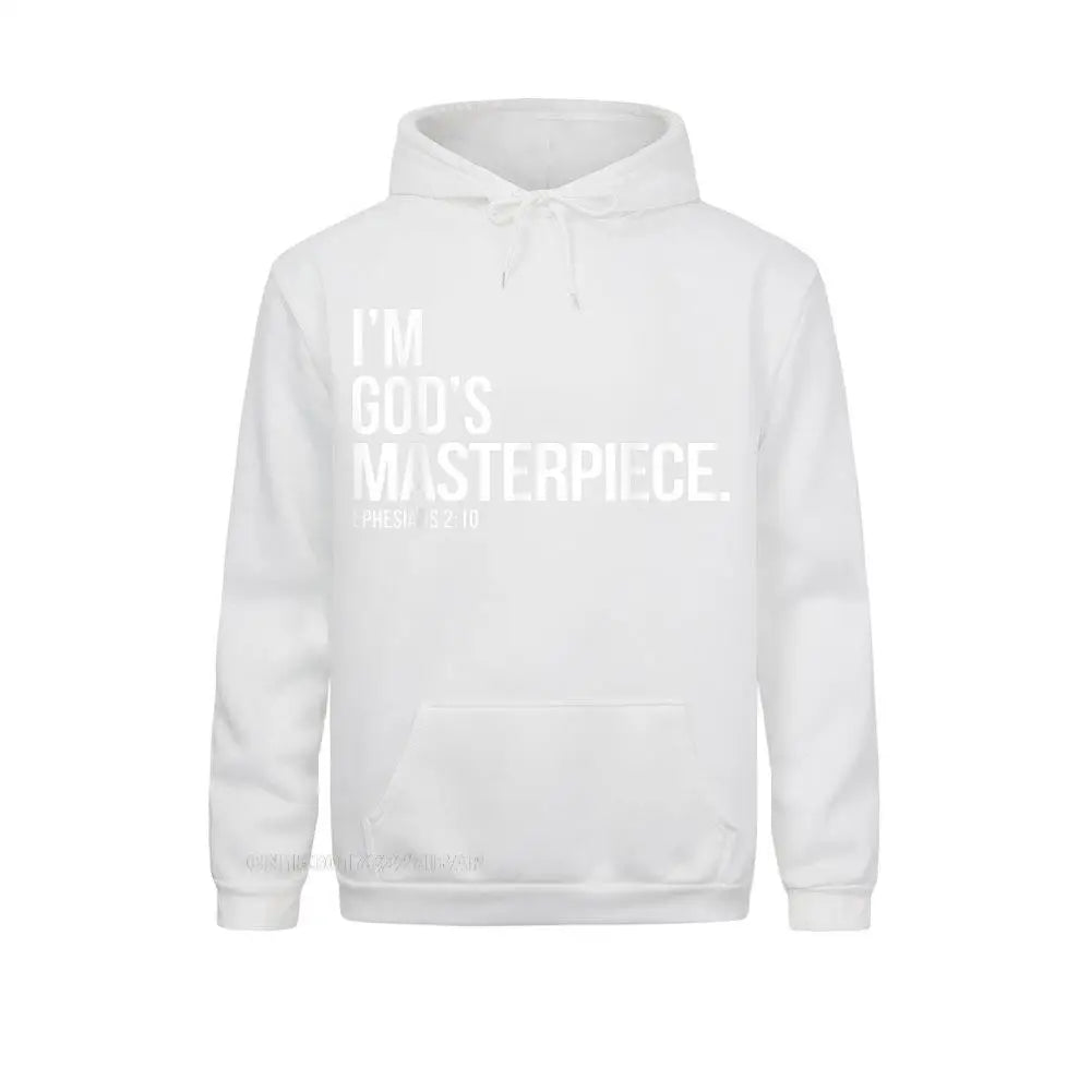 I'm God's Masterpiece Bible Scripture Christian Hooded Pullover Holiday For Men Hoodies Slim Fit Clothes Fashionable