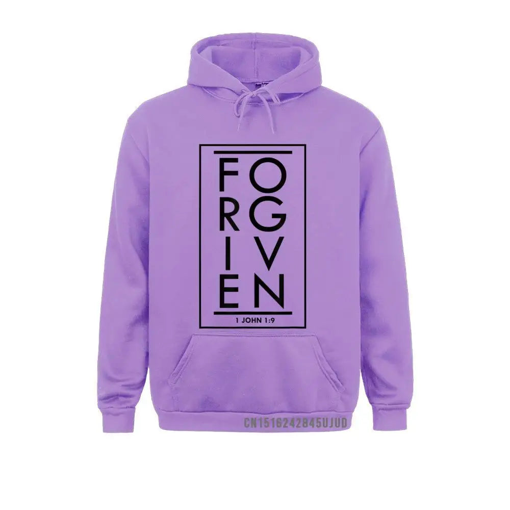 Forgiven 1 John 1 9 Bible Scripture Verse Christian Pullover Sweatshirts Classic Hoodies Holiday Sportswears For Men Autumn
