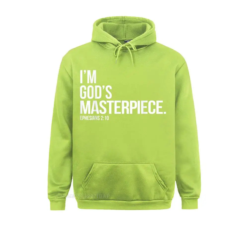 I'm God's Masterpiece Bible Scripture Christian Hooded Pullover Holiday For Men Hoodies Slim Fit Clothes Fashionable