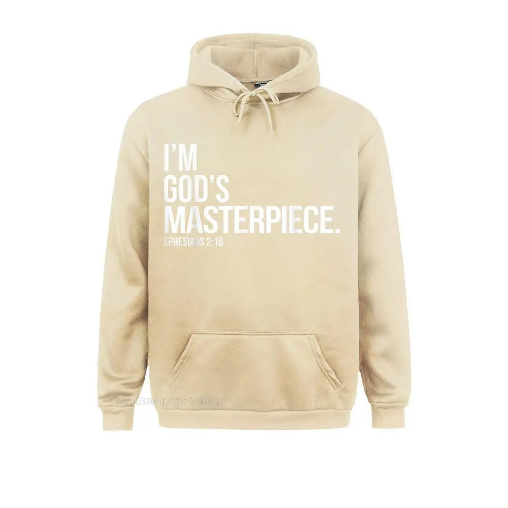 I'm God's Masterpiece Bible Scripture Christian Hooded Pullover Holiday For Men Hoodies Slim Fit Clothes Fashionable