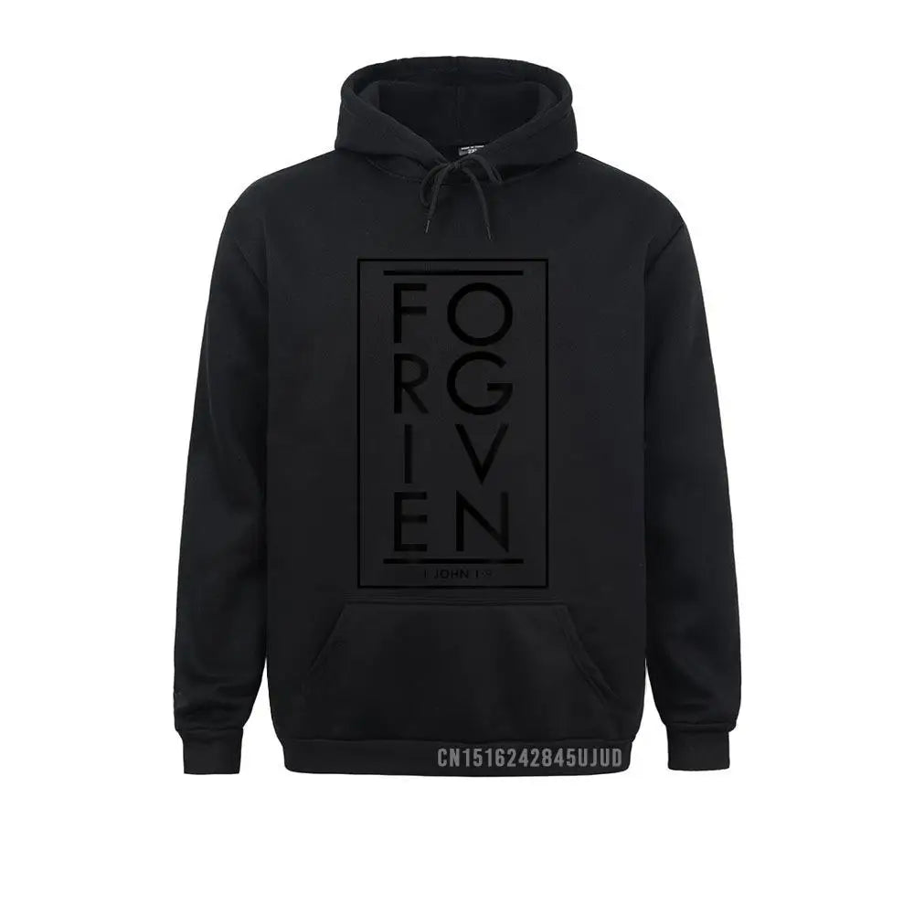 Forgiven 1 John 1 9 Bible Scripture Verse Christian Pullover Sweatshirts Classic Hoodies Holiday Sportswears For Men Autumn