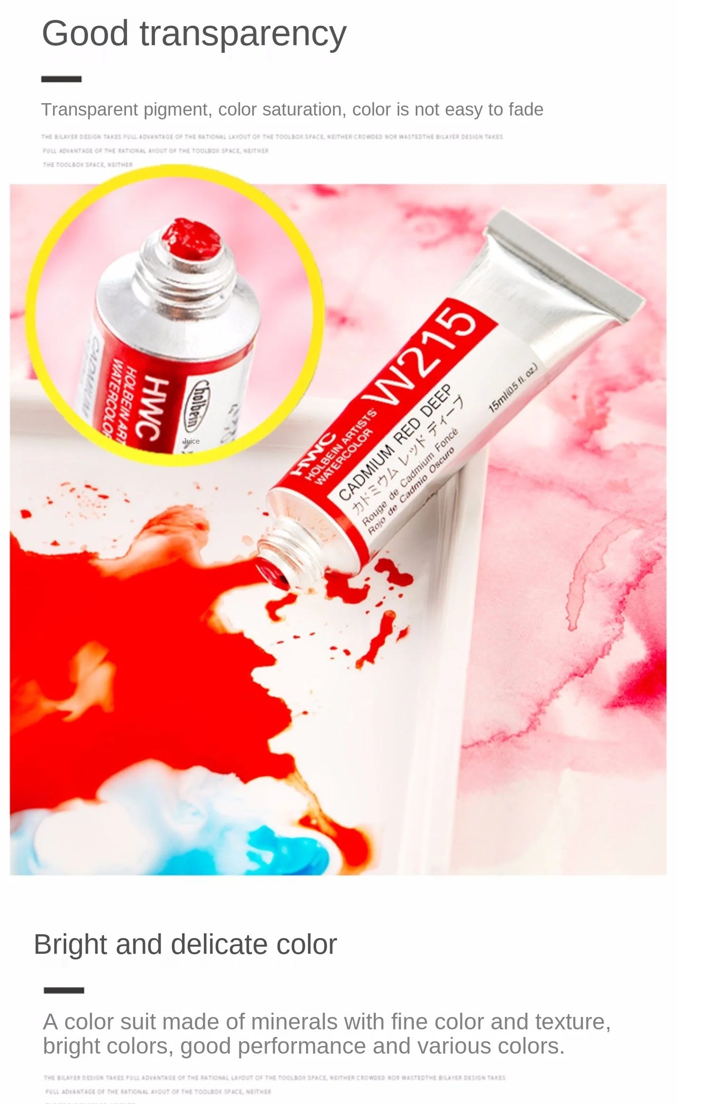Japanese original Holbein transparent watercolor paint 5ml/15ml tubular acuarelas painting art supplies