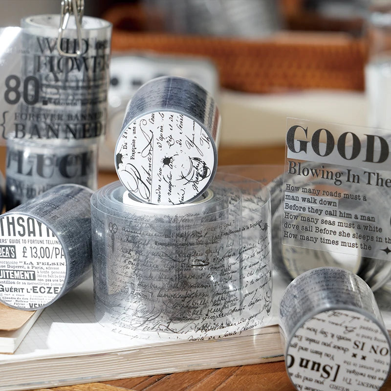 Journal GO 5x200cm English Monologue PET Tape Stickers Creative Decorative Diary Album Scrapbooking Masking Tape Junk Journal