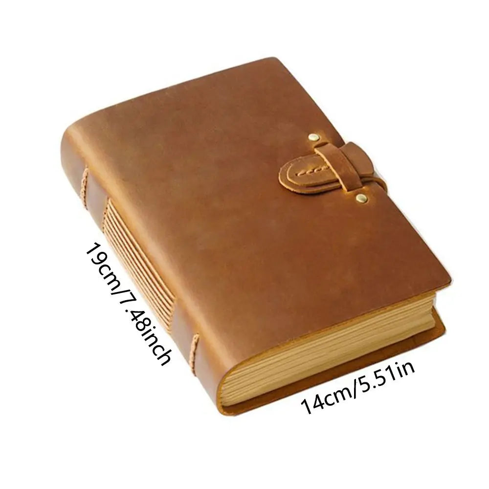 Vintage Leather Bound Journal Handmade Genuine Leather Cover Blank Paper Diary Blank Pages Unlined Travel Sketchbook