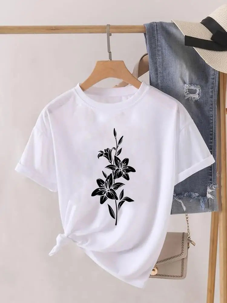 Sweet Cartoon Trend 90s Women Print Female Graphic T-shirts Fashion Clothing Lady Clothes Short Sleeve T Shirt Casual Tee