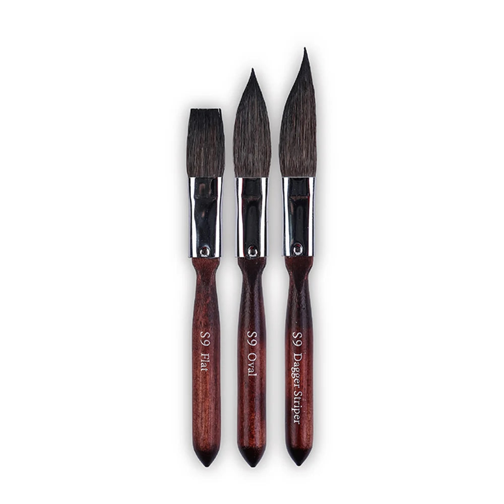 Artsecret Mini Dagger Oval Flat Squirrel Hair Watercolor Brushes Set Professional Painting Brush for Painting Art Supplies