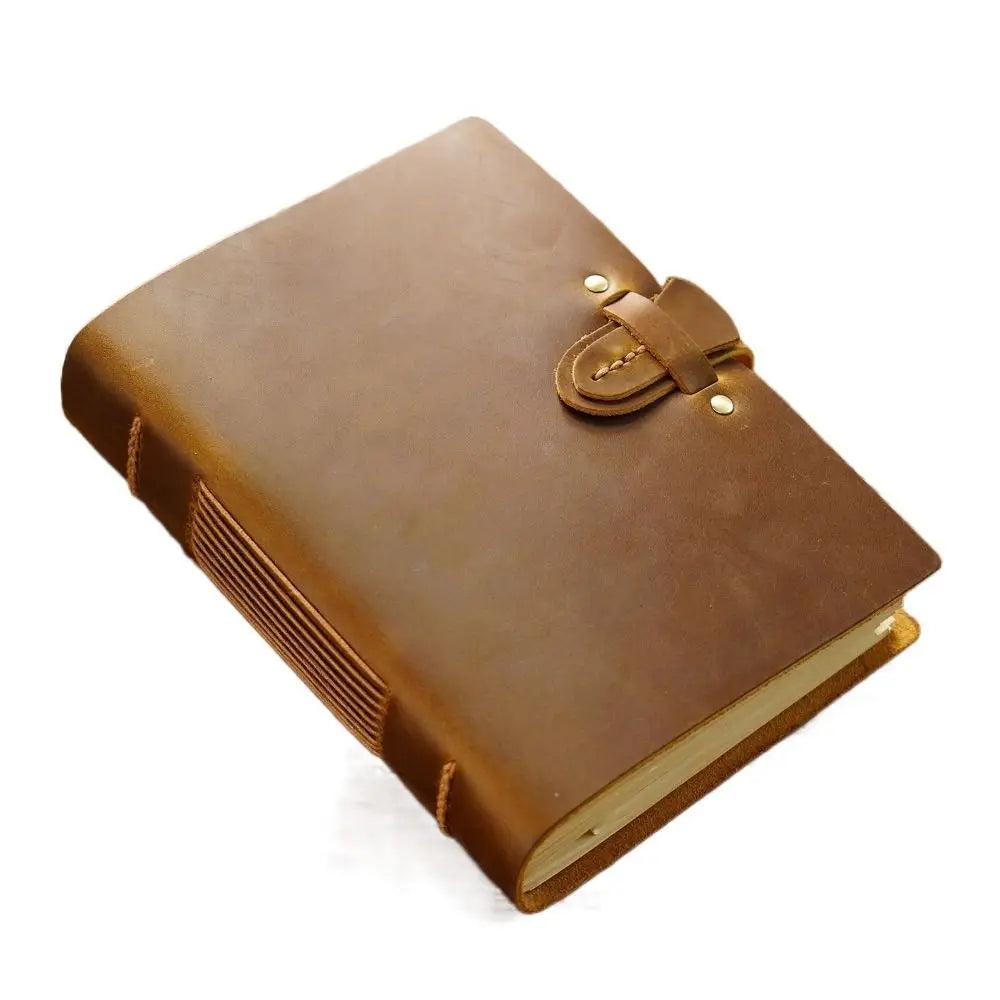 Vintage Leather Bound Journal Handmade Genuine Leather Cover Blank Paper Diary Blank Pages Unlined Travel Sketchbook