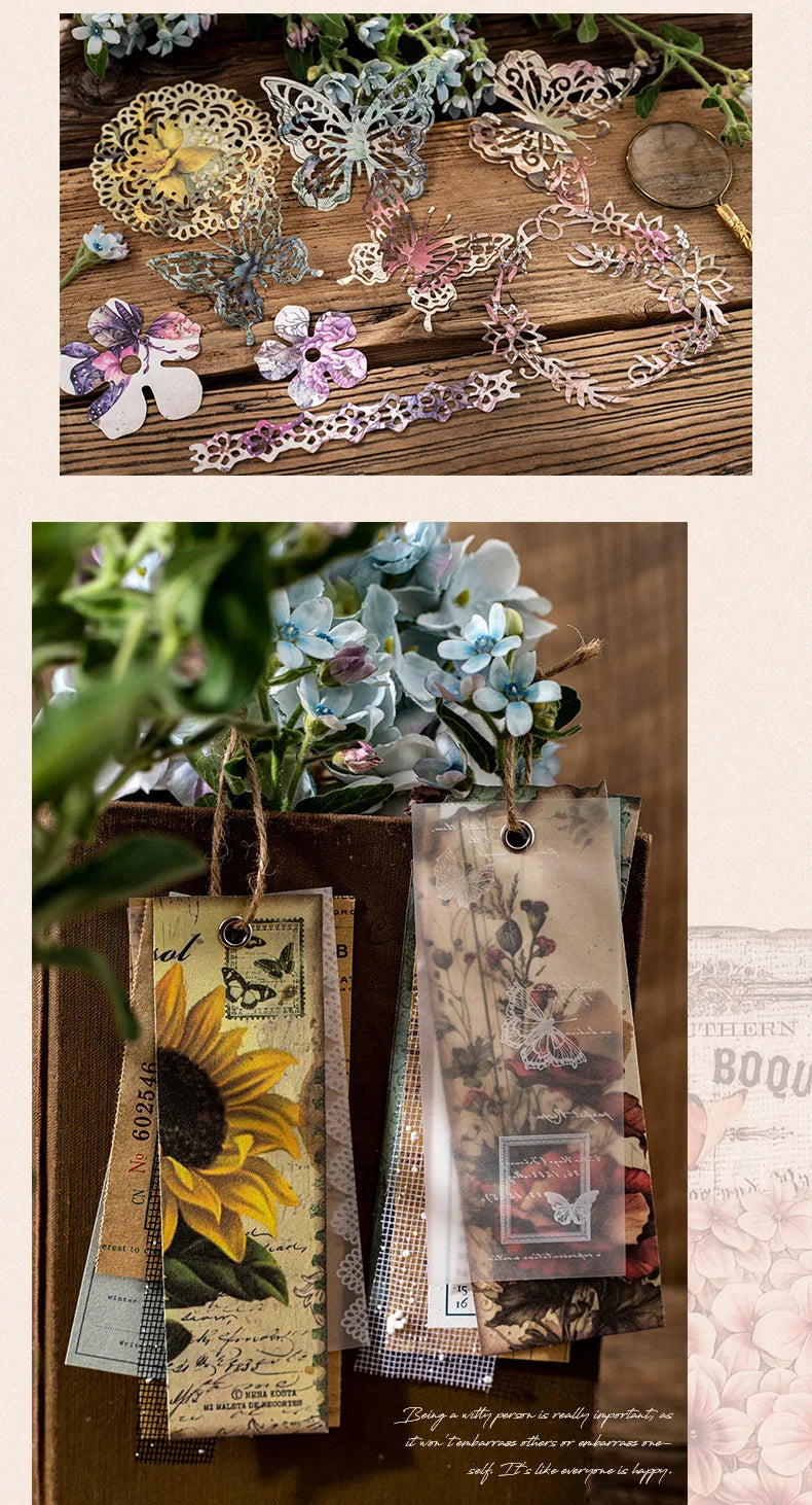 30pcs/pack Vintage Materials Paper Lost Garden Series DIY Scrapbooking Deco Junk Journal Planner Collage Photo Album Craft Paper