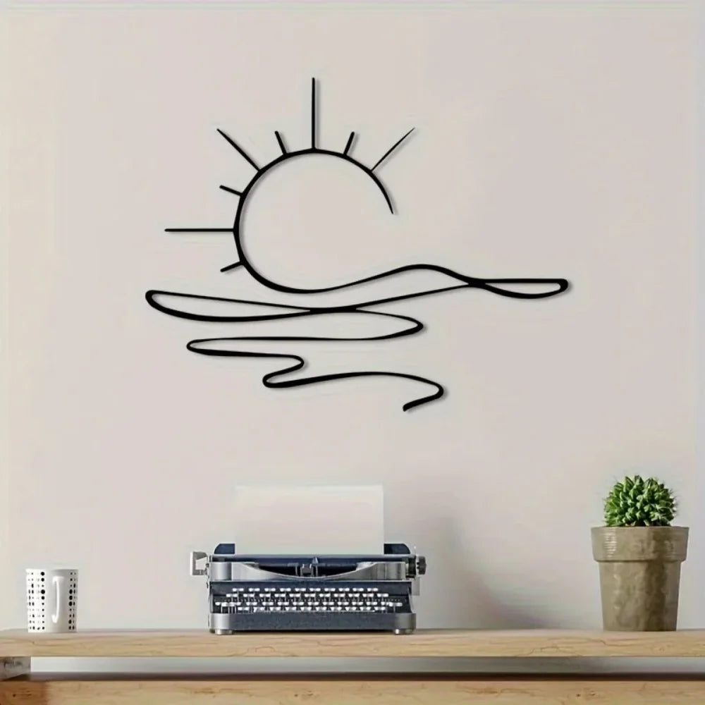 Sunrise & Art Chic, Minimalist Iron Wall Decor For Modern Home Aesthetics | Metal Wall Art | Housewarming Gifts | Wedding Gifts
