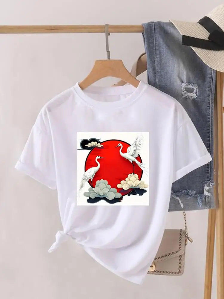 Sweet Cartoon Trend 90s Women Print Female Graphic T-shirts Fashion Clothing Lady Clothes Short Sleeve T Shirt Casual Tee
