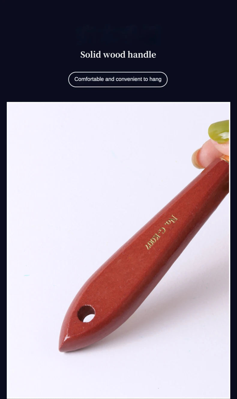 1pcs Oil painting scraper Art supplies Single 22 types of gouache paint Wooden high elastic stainless steel flat pointed spatula