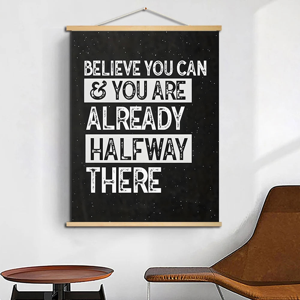 Inspirational Wall Poster Positive Scrolls Canvas Painting Affirmation Art Dots For Classroom Office Decor Eid Al-Adha Mubarak
