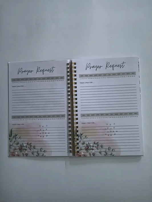 Prayer Journal For women | 24 Week Scripture Devotonal Journal | The Bible In A Year Notebook