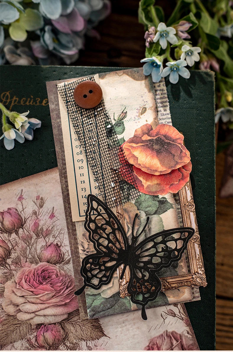 30pcs/pack Vintage Materials Paper Lost Garden Series DIY Scrapbooking Deco Junk Journal Planner Collage Photo Album Craft Paper