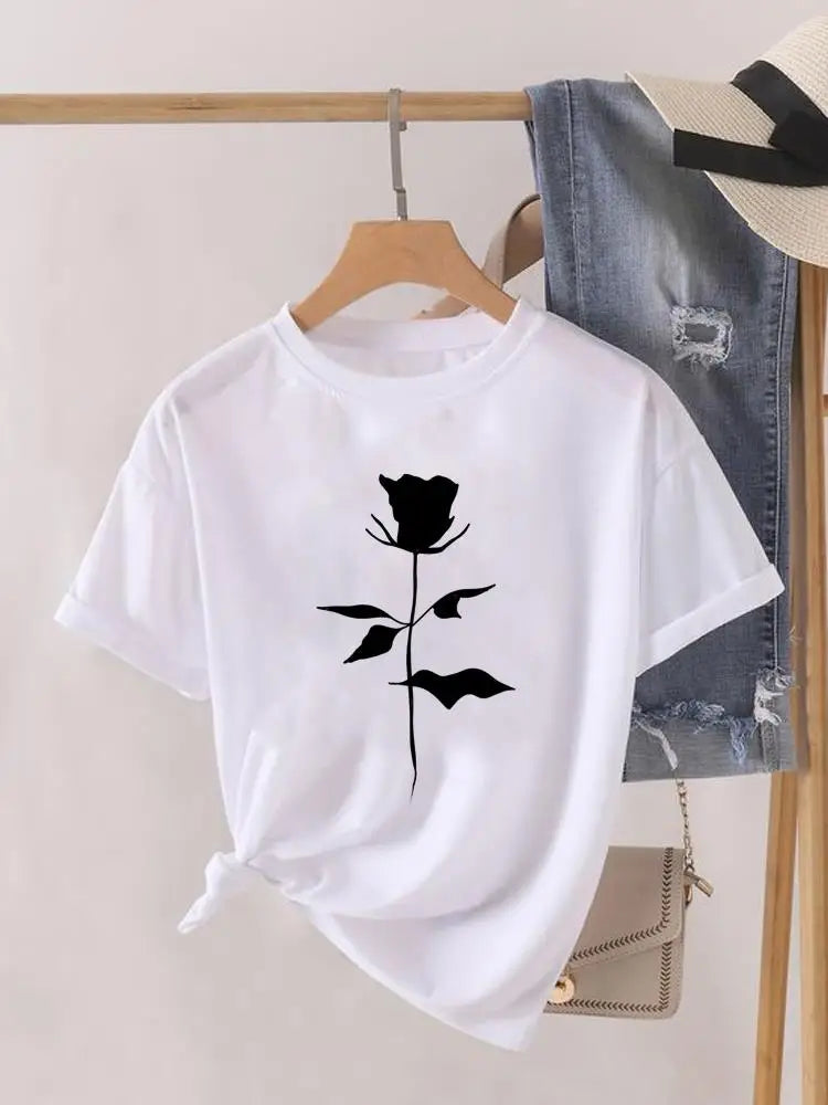 Sweet Cartoon Trend 90s Women Print Female Graphic T-shirts Fashion Clothing Lady Clothes Short Sleeve T Shirt Casual Tee