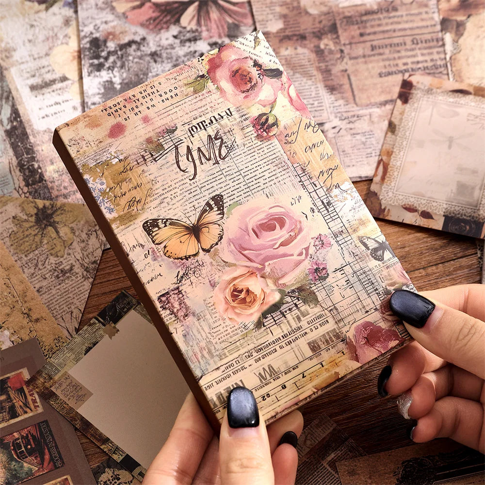 201 Pcs Vintage Aesthetic Scrapbook Paper Set Bullet Junk Journal Kit With Scrapbook Paper Tape DIY Materials For Journaling