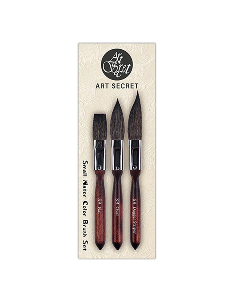 Artsecret Mini Dagger Oval Flat Squirrel Hair Watercolor Brushes Set Professional Painting Brush for Painting Art Supplies