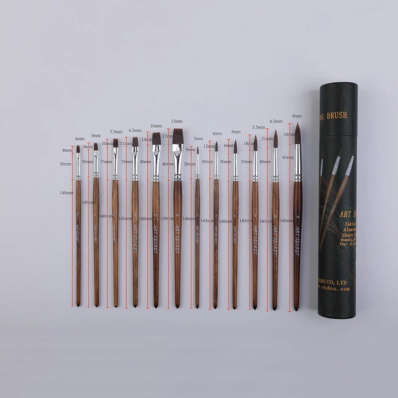 Art Secret #1201 #1203 #1204 Professional Painters For Acrylic And Watercolor Brush Sets (12 Pieces) Art Supplies