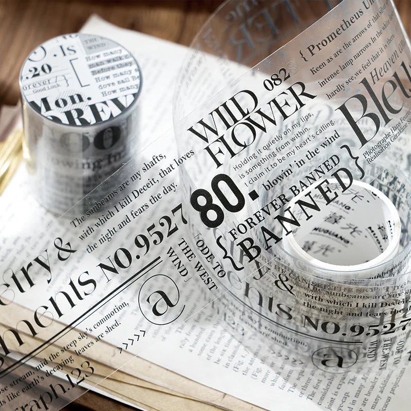Journal GO 5x200cm English Monologue PET Tape Stickers Creative Decorative Diary Album Scrapbooking Masking Tape Junk Journal