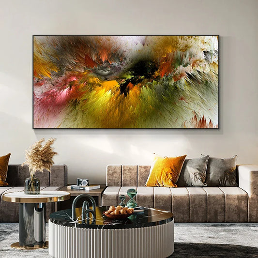 Classic Abstract Aesthetic Wall Art Gray Yellow Clouds Color Blocking Paintings Posters Prints Home Bedroom Living Room Decor