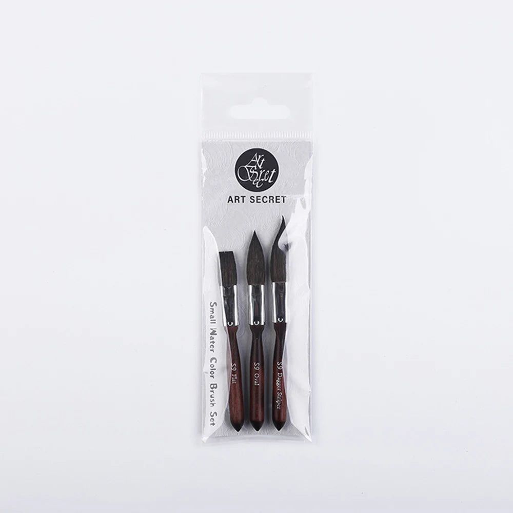 Artsecret Mini Dagger Oval Flat Squirrel Hair Watercolor Brushes Set Professional Painting Brush for Painting Art Supplies