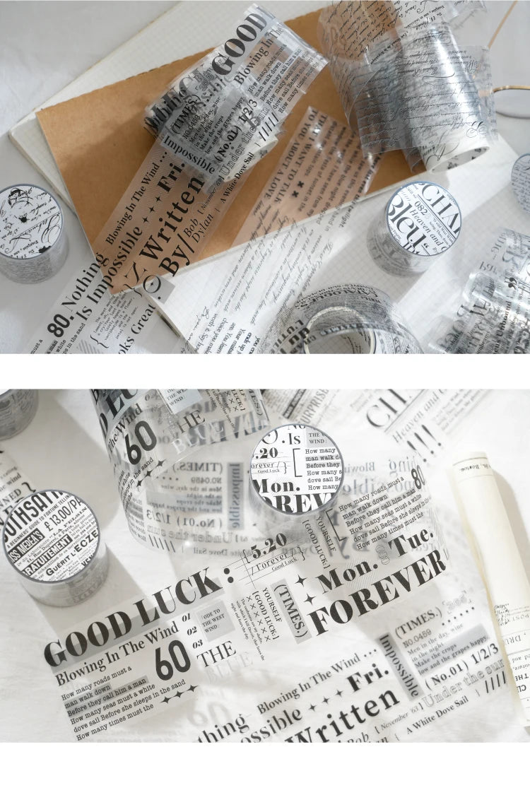 Journal GO 5x200cm English Monologue PET Tape Stickers Creative Decorative Diary Album Scrapbooking Masking Tape Junk Journal