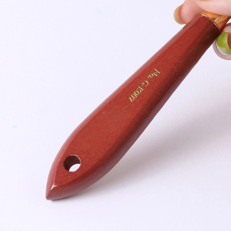 1pcs Oil painting scraper Art supplies Single 22 types of gouache paint Wooden high elastic stainless steel flat pointed spatula