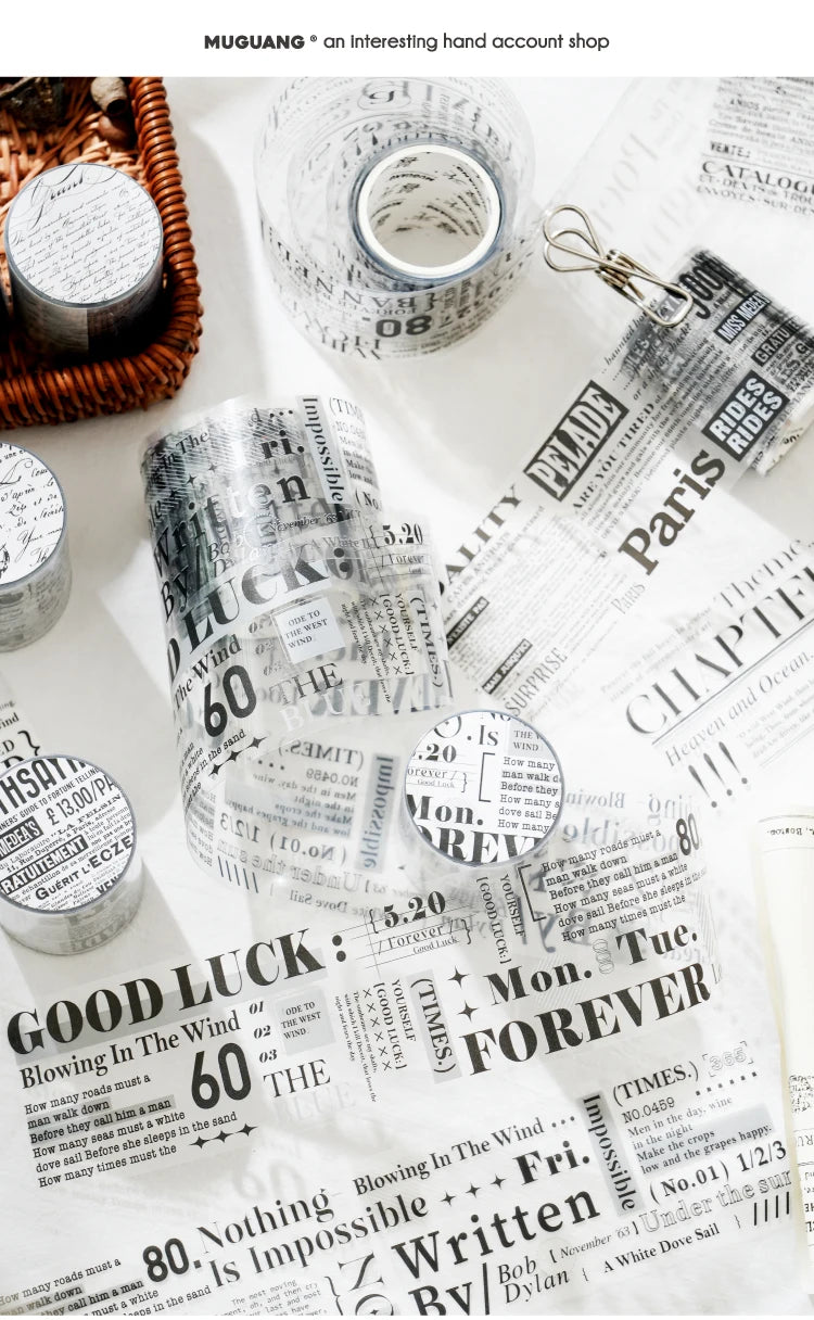 Journal GO 5x200cm English Monologue PET Tape Stickers Creative Decorative Diary Album Scrapbooking Masking Tape Junk Journal