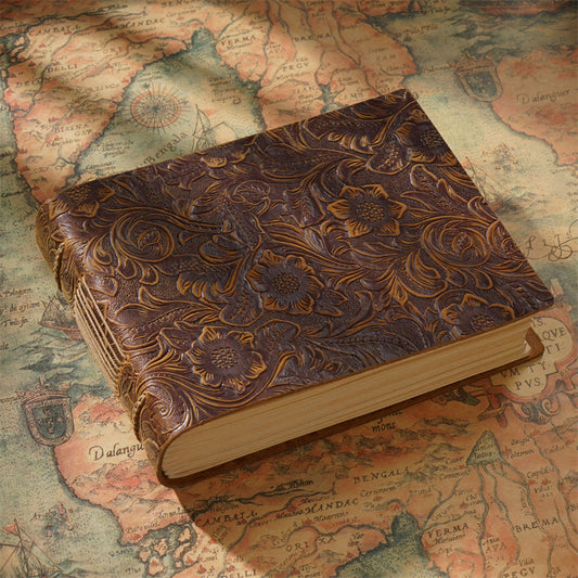 The Wanderer’s Leather Journal – Vintage Cowhide Notebook for Writing, Sketching & Reflection