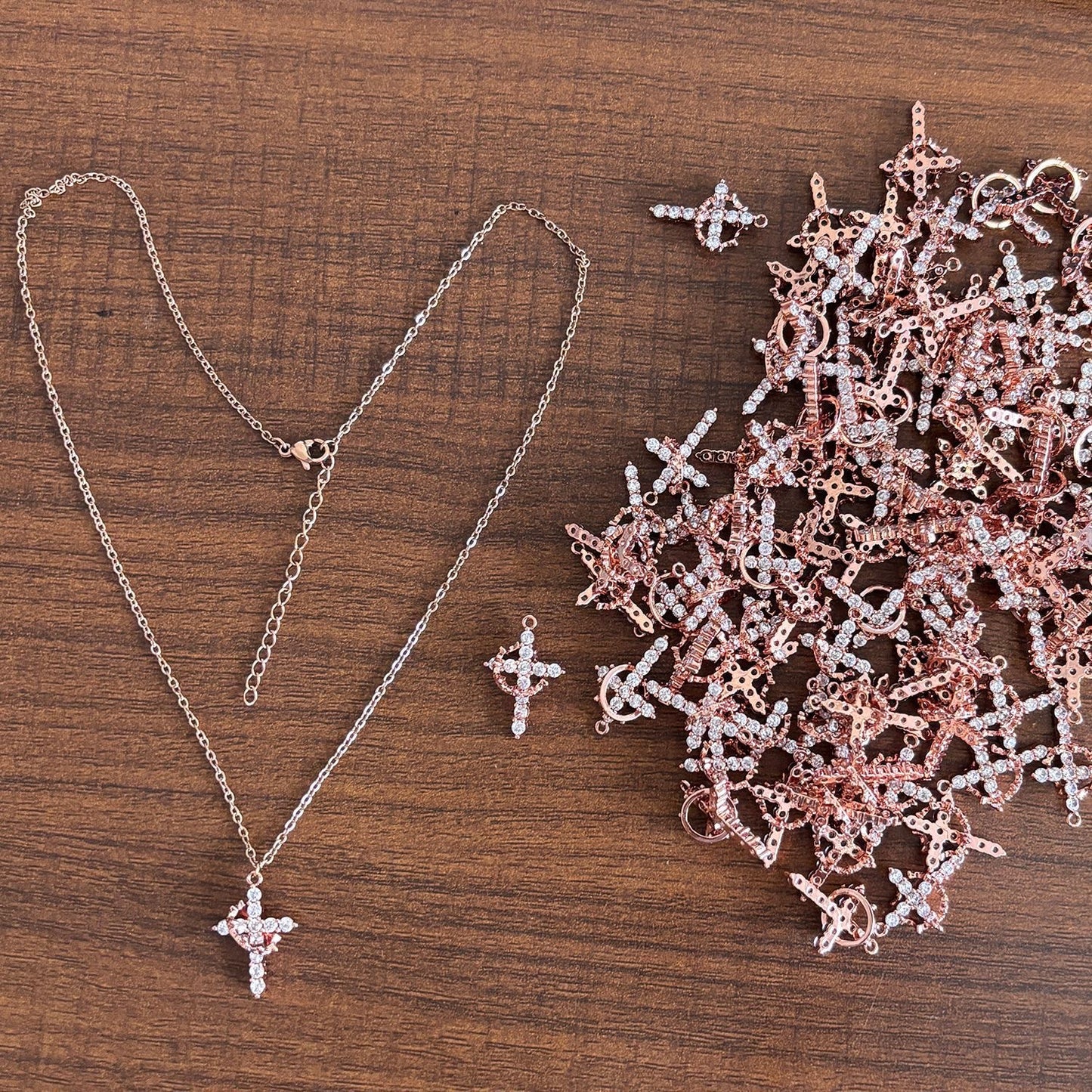 Cross & Crown Rotatable Necklace