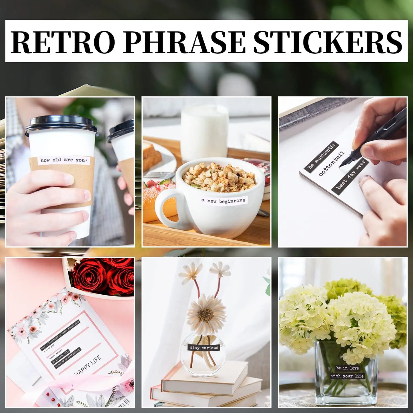 8 Sheet Quote Stickers for Journaling Small Talk Stickers Phrase Word Notebook DIY for Art  Journal  Collage Album Aesthetic