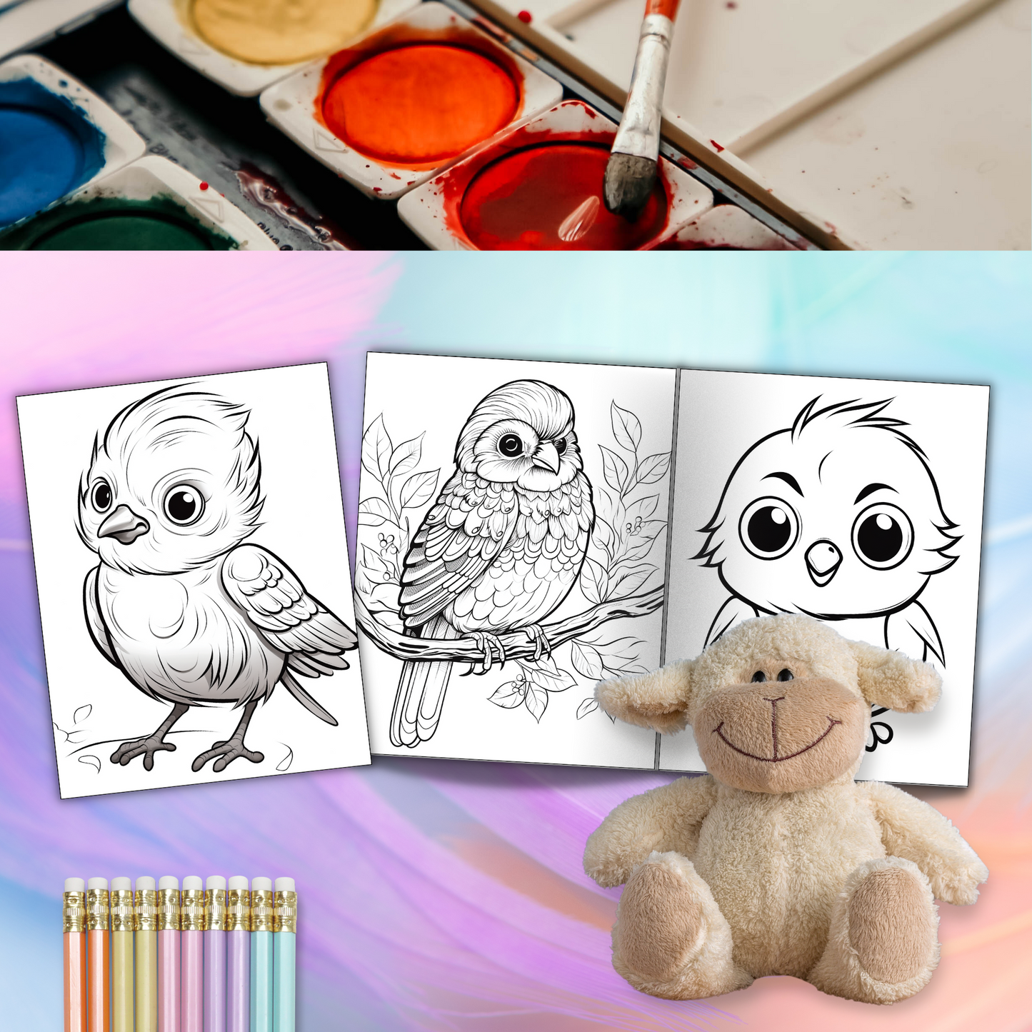Coloring Book: Cute Birds (Digital Product)