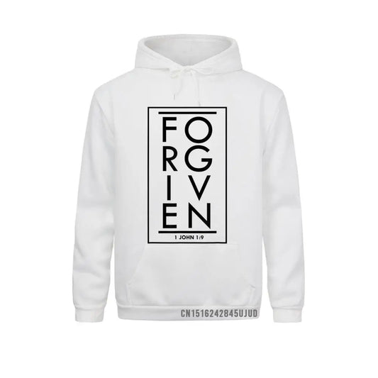 Forgiven 1 John 1 9 Bible Scripture Verse Christian Pullover Sweatshirts Classic Hoodies Holiday Sportswears For Men Autumn