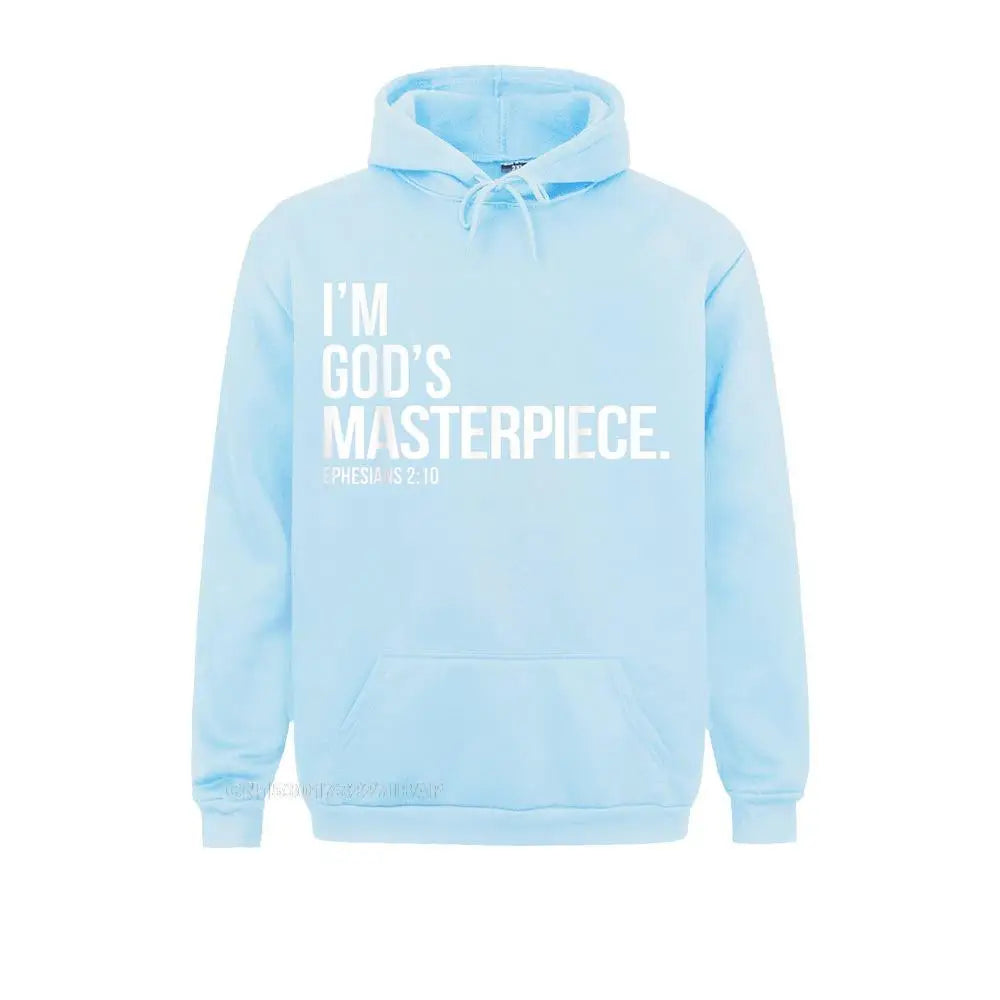 I'm God's Masterpiece Bible Scripture Christian Hooded Pullover Holiday For Men Hoodies Slim Fit Clothes Fashionable