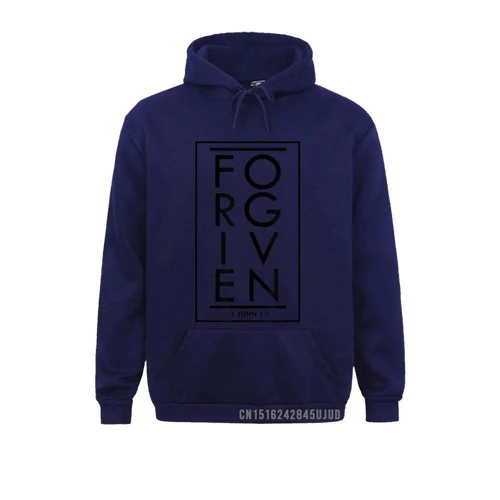Forgiven 1 John 1 9 Bible Scripture Verse Christian Pullover Sweatshirts Classic Hoodies Holiday Sportswears For Men Autumn