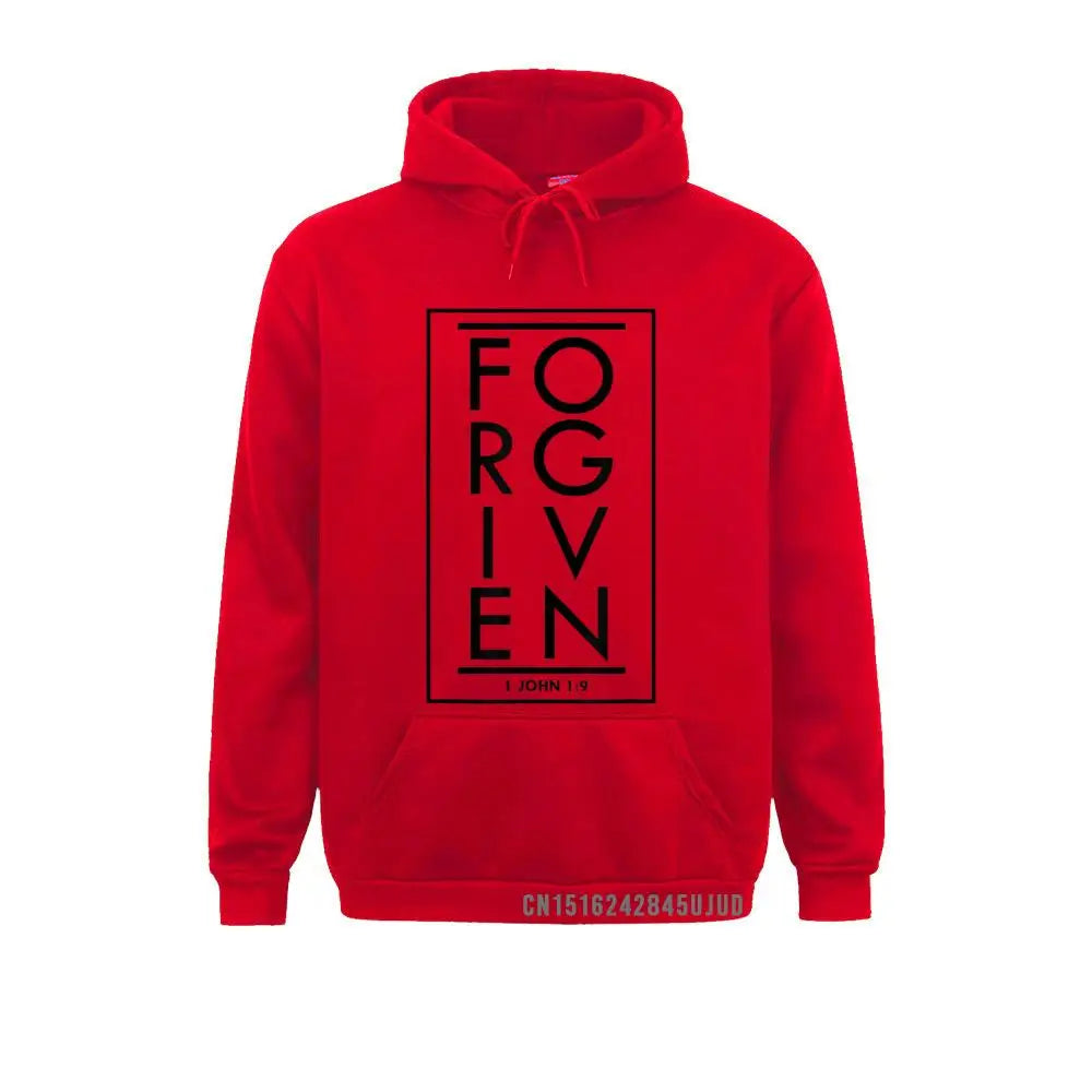 Forgiven 1 John 1 9 Bible Scripture Verse Christian Pullover Sweatshirts Classic Hoodies Holiday Sportswears For Men Autumn