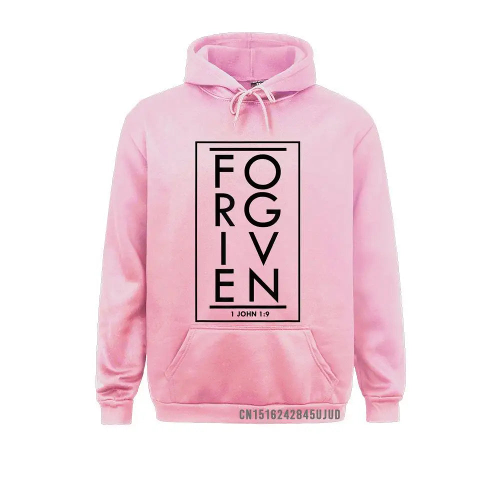 Forgiven 1 John 1 9 Bible Scripture Verse Christian Pullover Sweatshirts Classic Hoodies Holiday Sportswears For Men Autumn