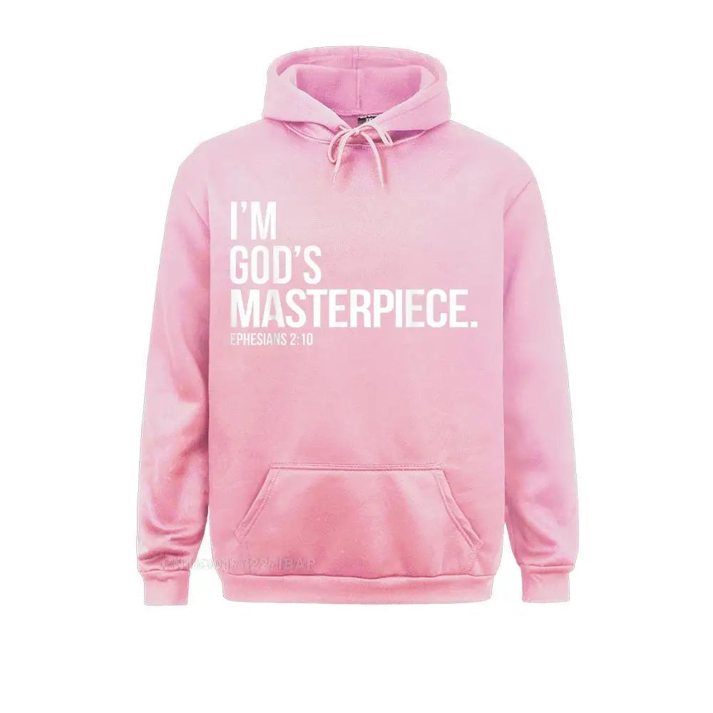 I'm God's Masterpiece Bible Scripture Christian Hooded Pullover Holiday For Men Hoodies Slim Fit Clothes Fashionable
