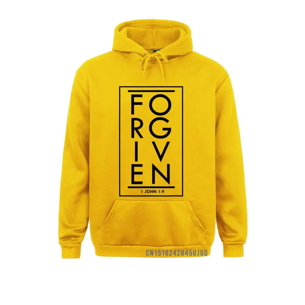Forgiven 1 John 1 9 Bible Scripture Verse Christian Pullover Sweatshirts Classic Hoodies Holiday Sportswears For Men Autumn