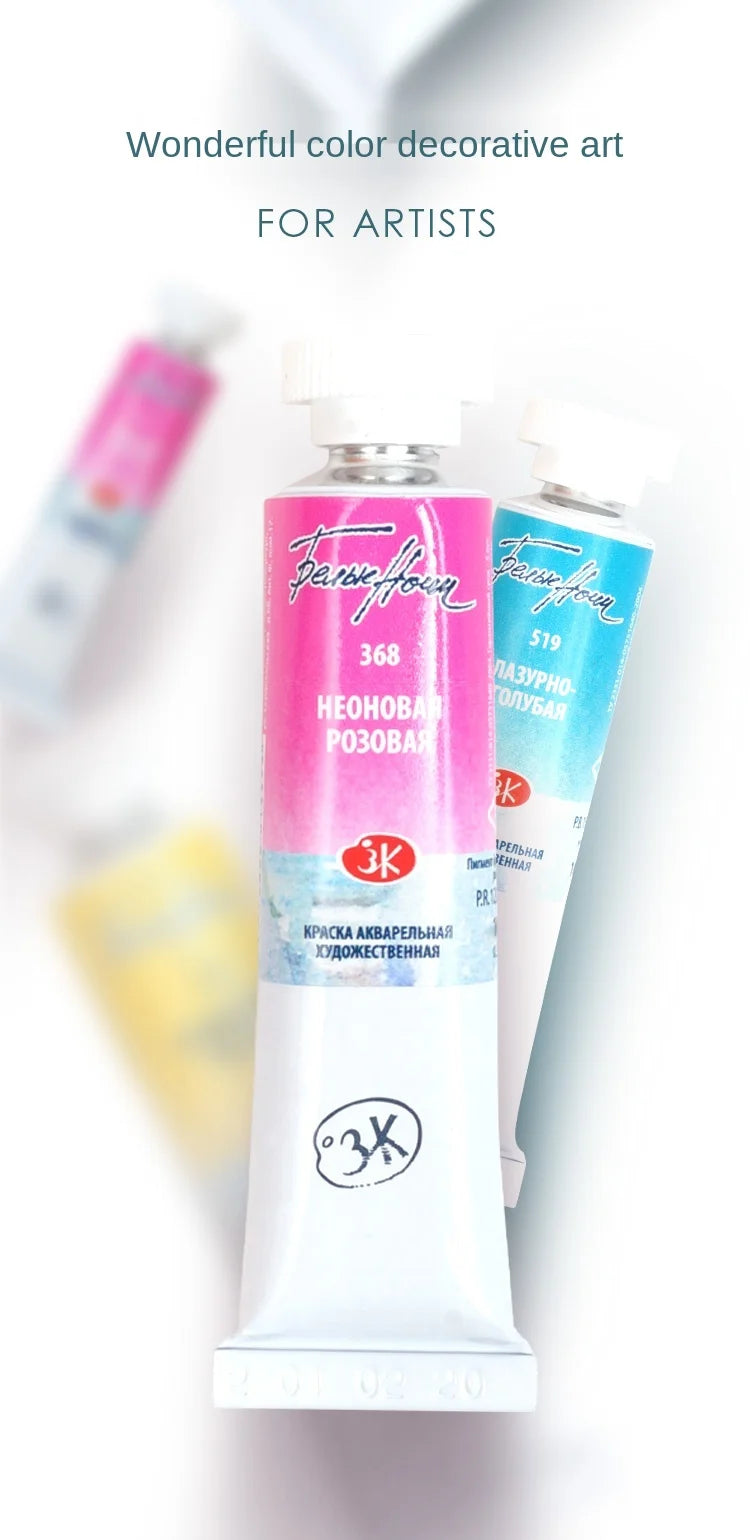 Russian white night watercolor paint 10ml Watercolor painting acuarelas palette art supplies