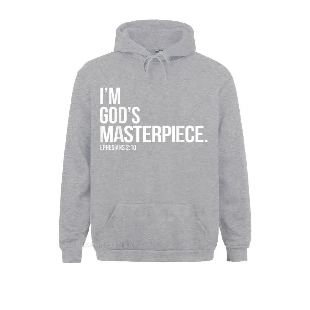 I'm God's Masterpiece Bible Scripture Christian Hooded Pullover Holiday For Men Hoodies Slim Fit Clothes Fashionable