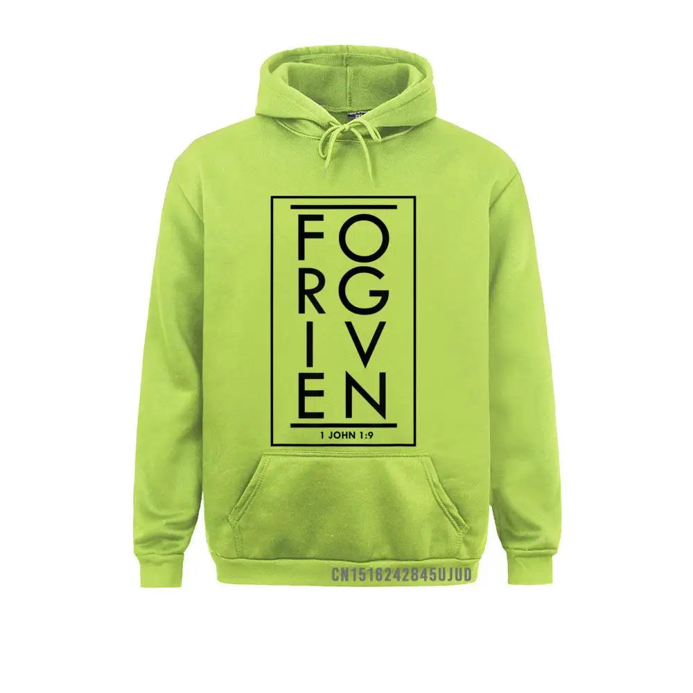 Forgiven 1 John 1 9 Bible Scripture Verse Christian Pullover Sweatshirts Classic Hoodies Holiday Sportswears For Men Autumn
