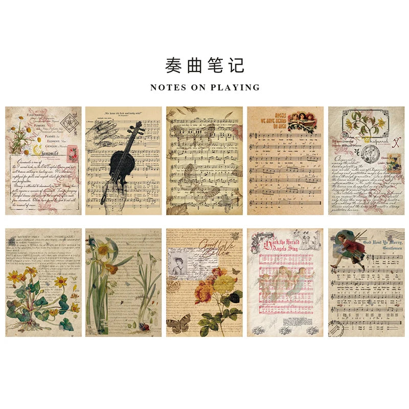 10 Pcs Junk Journal Large Size Retro Map Material Paper Diy Scrapbooking Collage Album Week Diary Decoration Background Paper