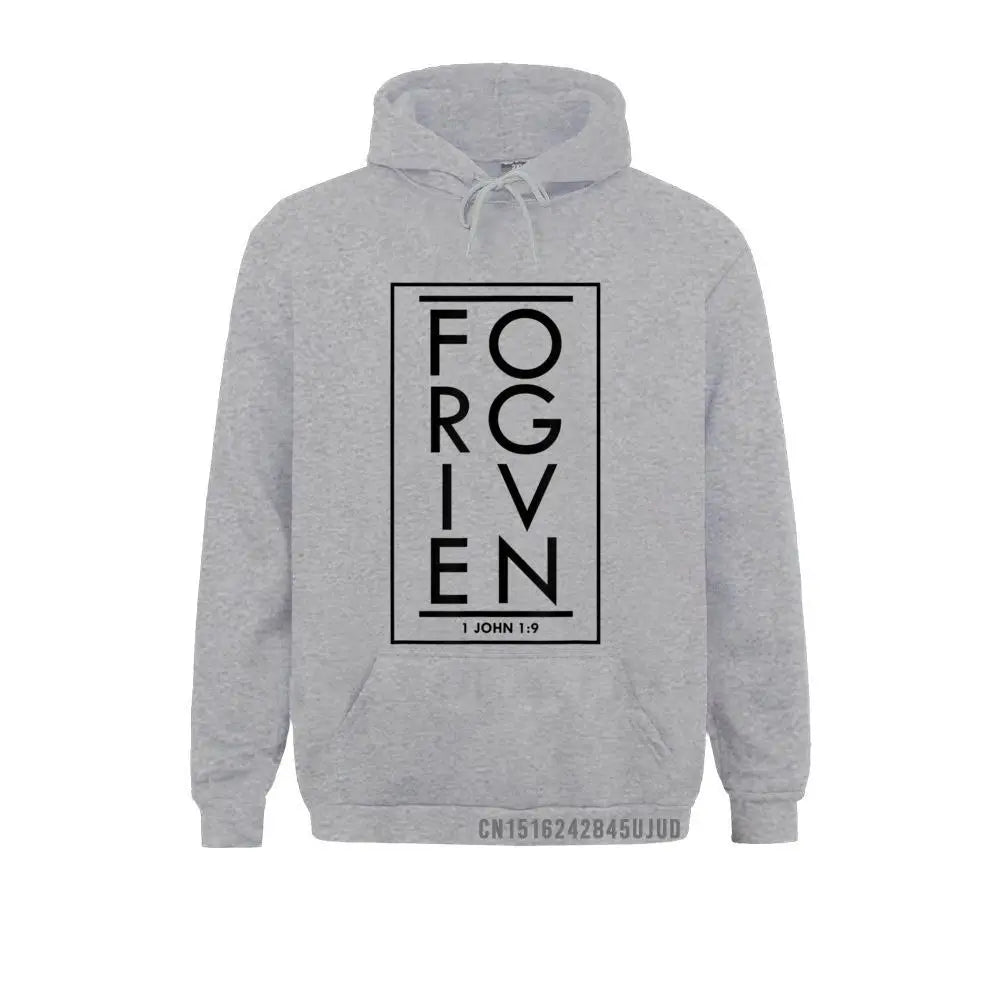 Forgiven 1 John 1 9 Bible Scripture Verse Christian Pullover Sweatshirts Classic Hoodies Holiday Sportswears For Men Autumn