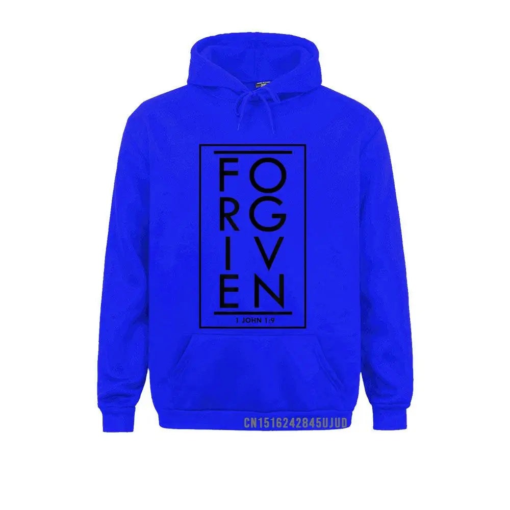 Forgiven 1 John 1 9 Bible Scripture Verse Christian Pullover Sweatshirts Classic Hoodies Holiday Sportswears For Men Autumn