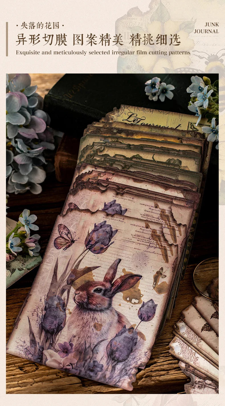 30pcs/pack Vintage Materials Paper Lost Garden Series DIY Scrapbooking Deco Junk Journal Planner Collage Photo Album Craft Paper
