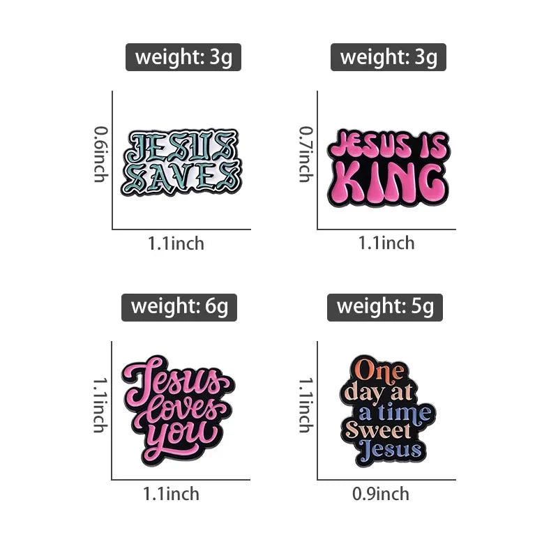 Jesus is King Jesus Loves You Enamel Pin Custom Jesus Saves Christian Brooch Laple Backpack Badge Jewelry Decoration Gifts