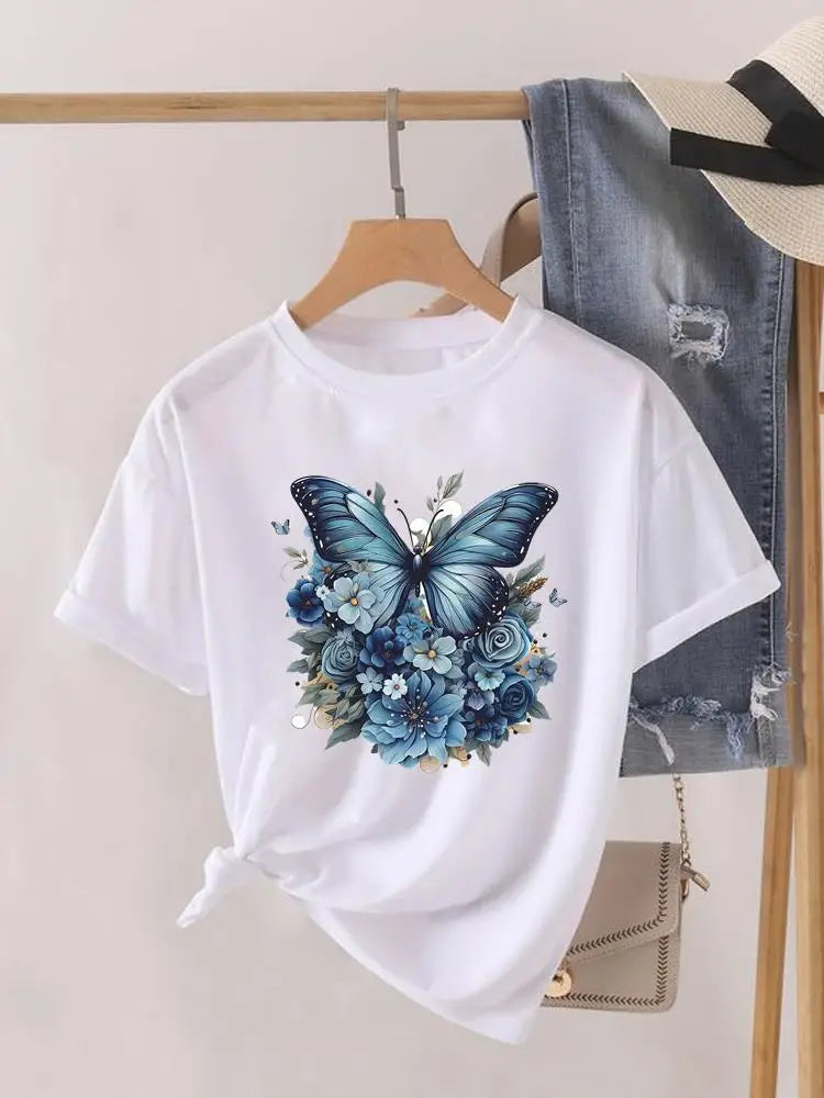 Sweet Cartoon Trend 90s Women Print Female Graphic T-shirts Fashion Clothing Lady Clothes Short Sleeve T Shirt Casual Tee
