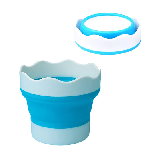 Art Supplies Paint Brush Washer Holder Cleaner Silicone Mini Foldable Painting Water Cup Washing Bucket Basin